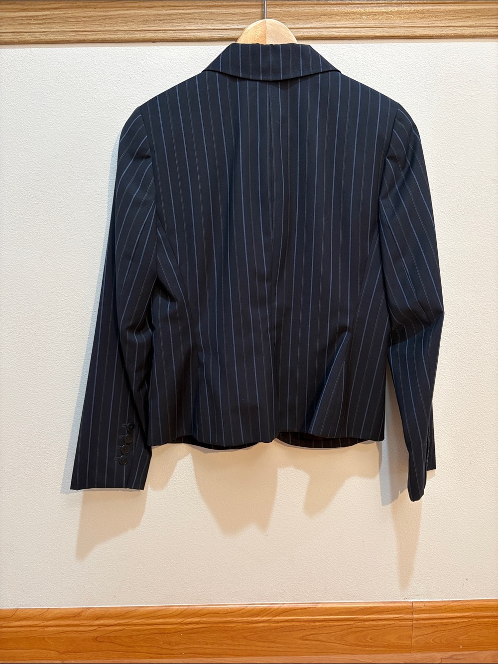 LOFT Navy Pinstripe Women's Blazer - Picture 6 of 12